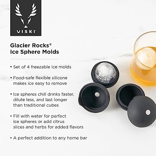 Molde de esfera de hielo grande de 2 pulg Viski, set de 4 miniatura 2