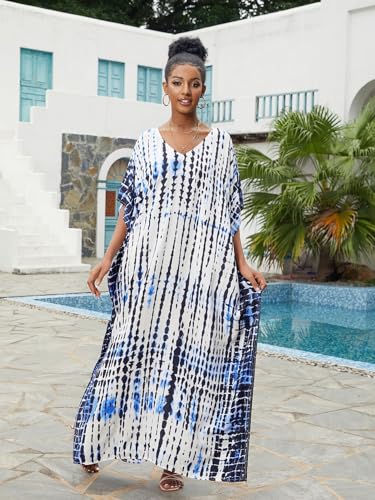 Image of Kaftan Dresses for Women Plus Size Bathing Suit Cover up Caftan Maxi Beach Dresses