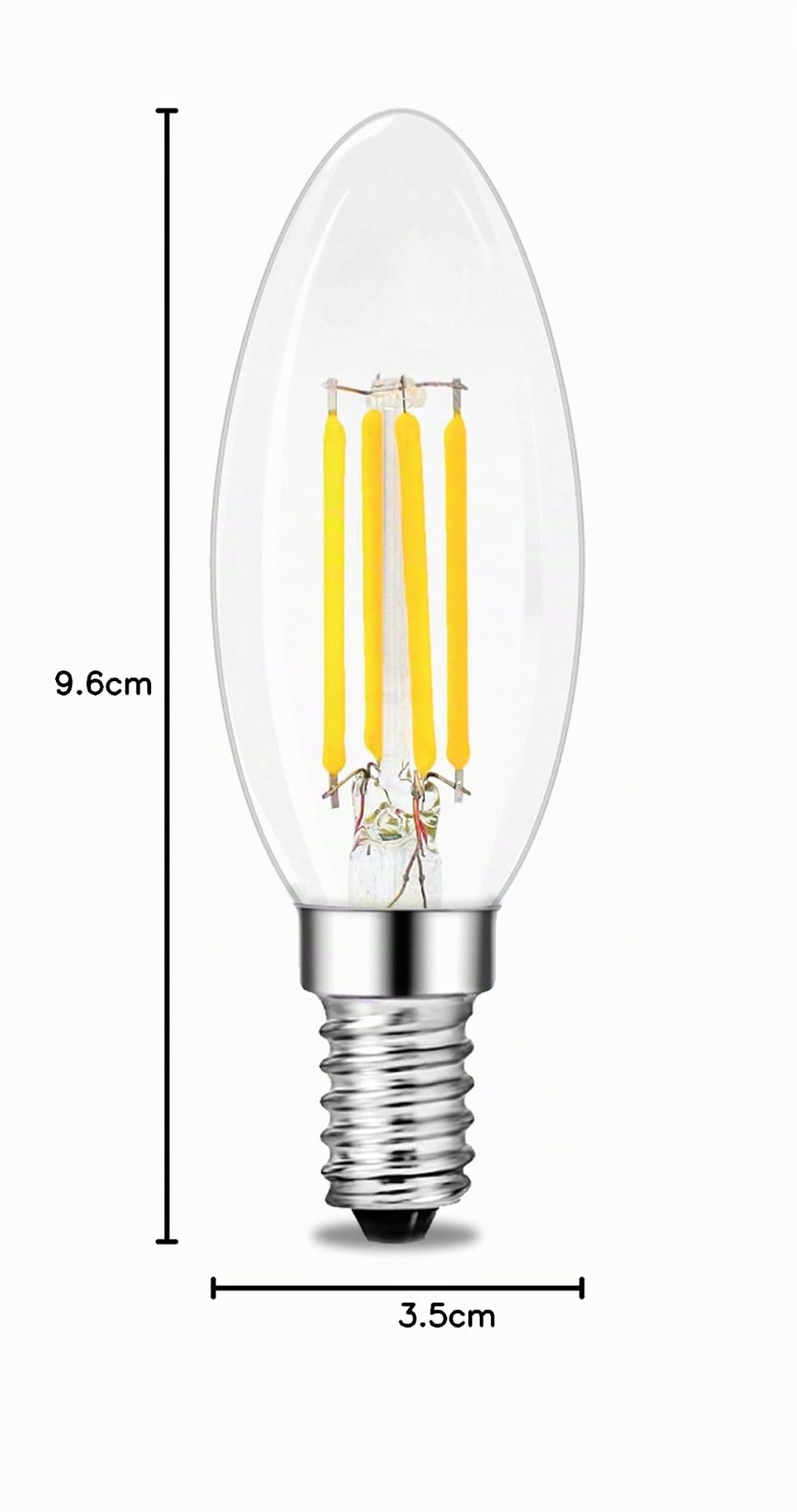 linovum LED Kerze E14 Filament 6er Set fourSTEP 4W warmweiß 2500K dimmbar
