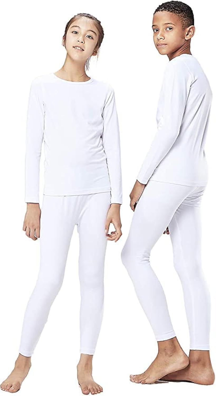orbiz Ensemble de sous-vêtements thermiques pour enfants - Sous-vêtements chauds d'hiver - Bas long John et haut à manches longues