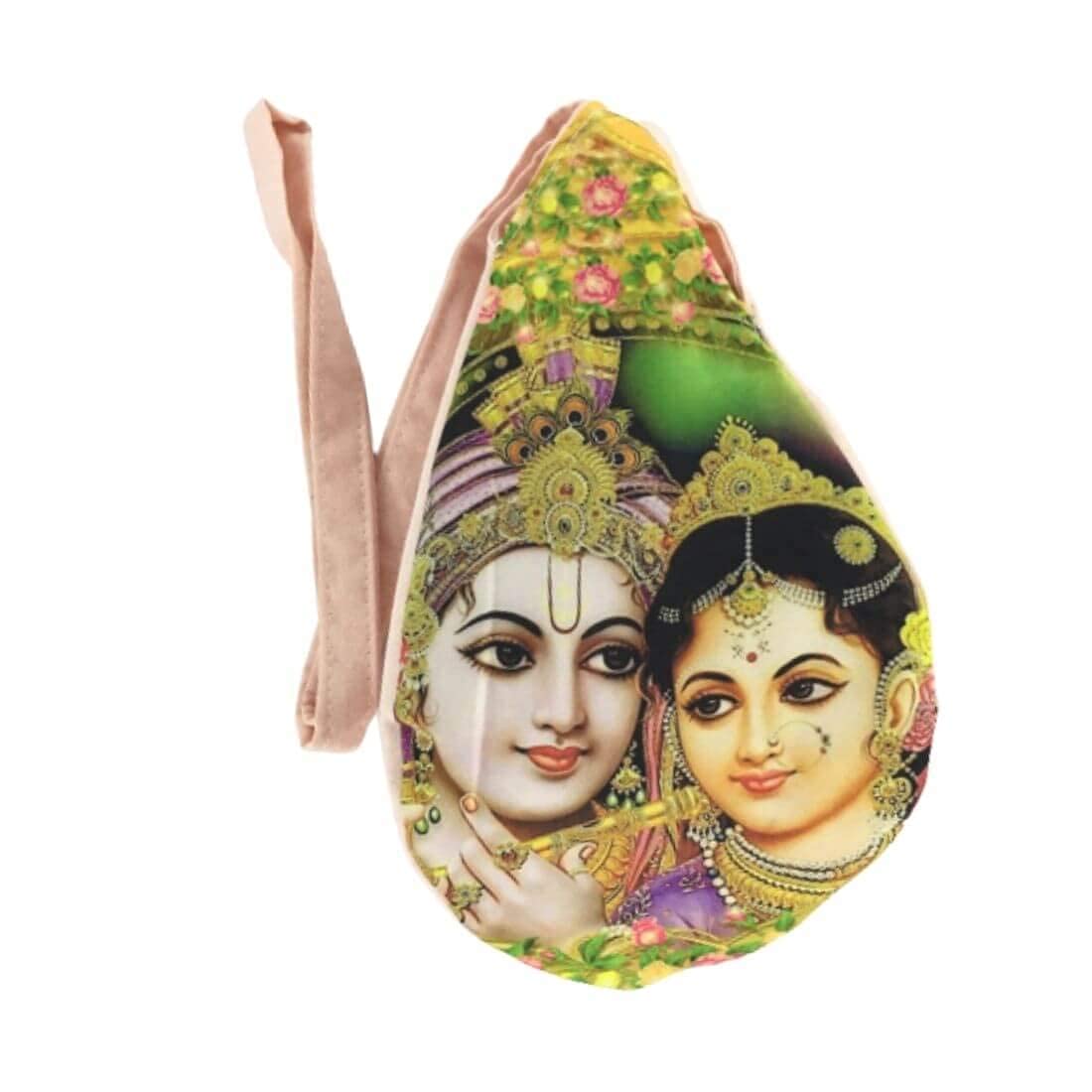 Bolsa de canto de liebre Krishna con bolsillo con cremallera para una meditación organizada