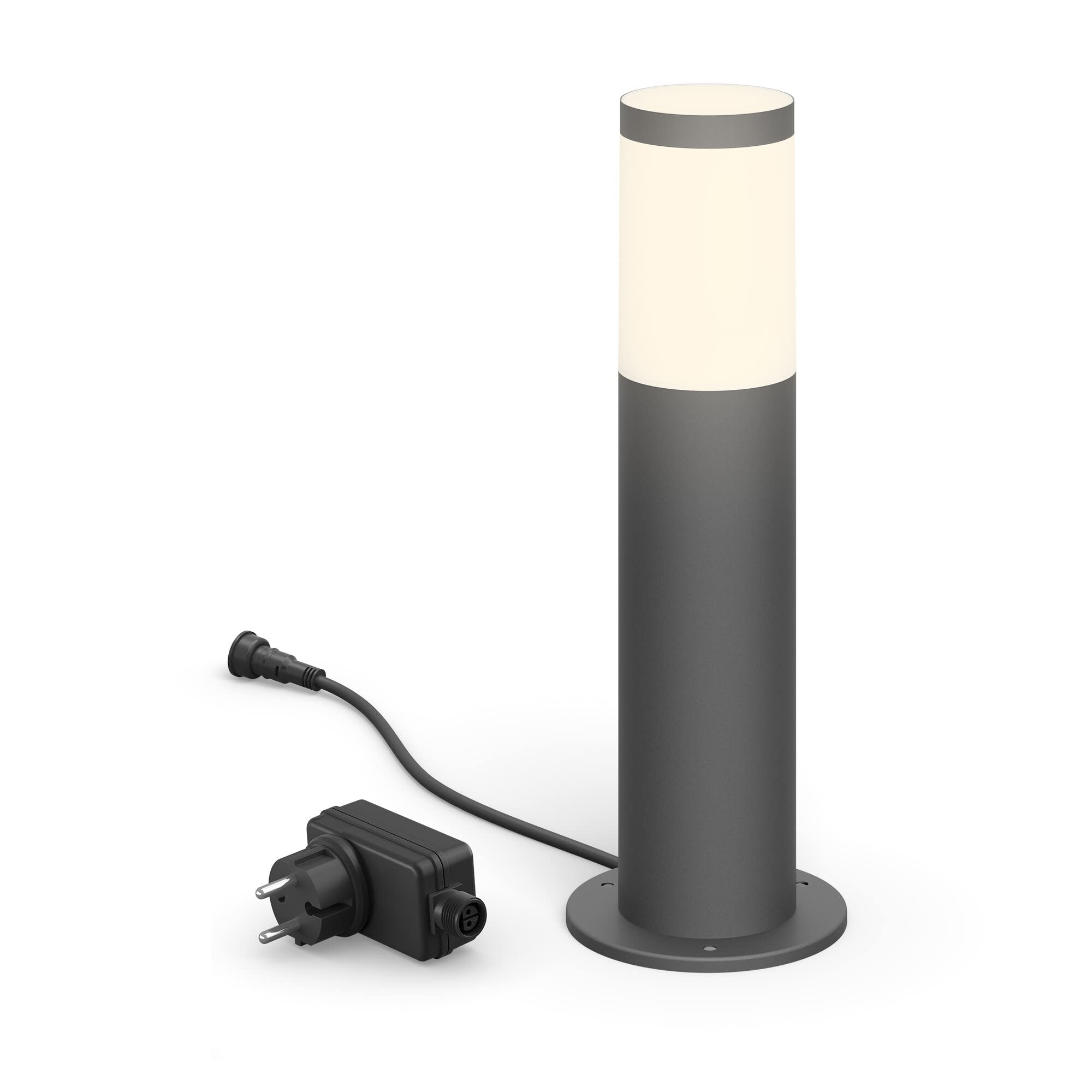 Philips Utrecht Outdoor Pedestal Light Starter Set (6 W), Weatherproof Low Voltage Outdoor Light with Warm White Light, Energy-Saving LED Lighting, Anthracite, 2,700 Kelvin