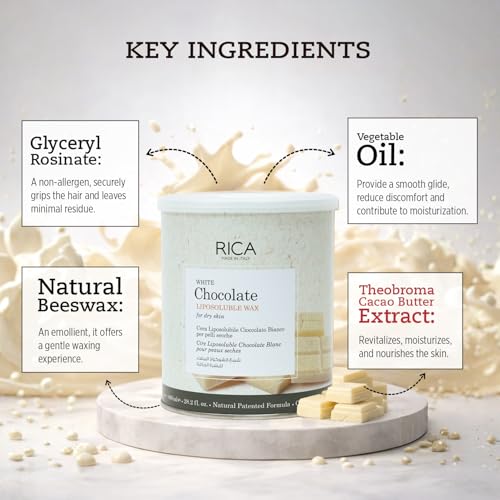 Image of RICA women Liposoluble Waxing with Kit, 800g (White Chocolate, pack of 1)