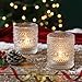 12 Pcs Clear Glass Tea Light Candle Holder, Votive Candle Holders Bulk for Wedding Table Decor & Christmas Thanksgiving（Clear,12）