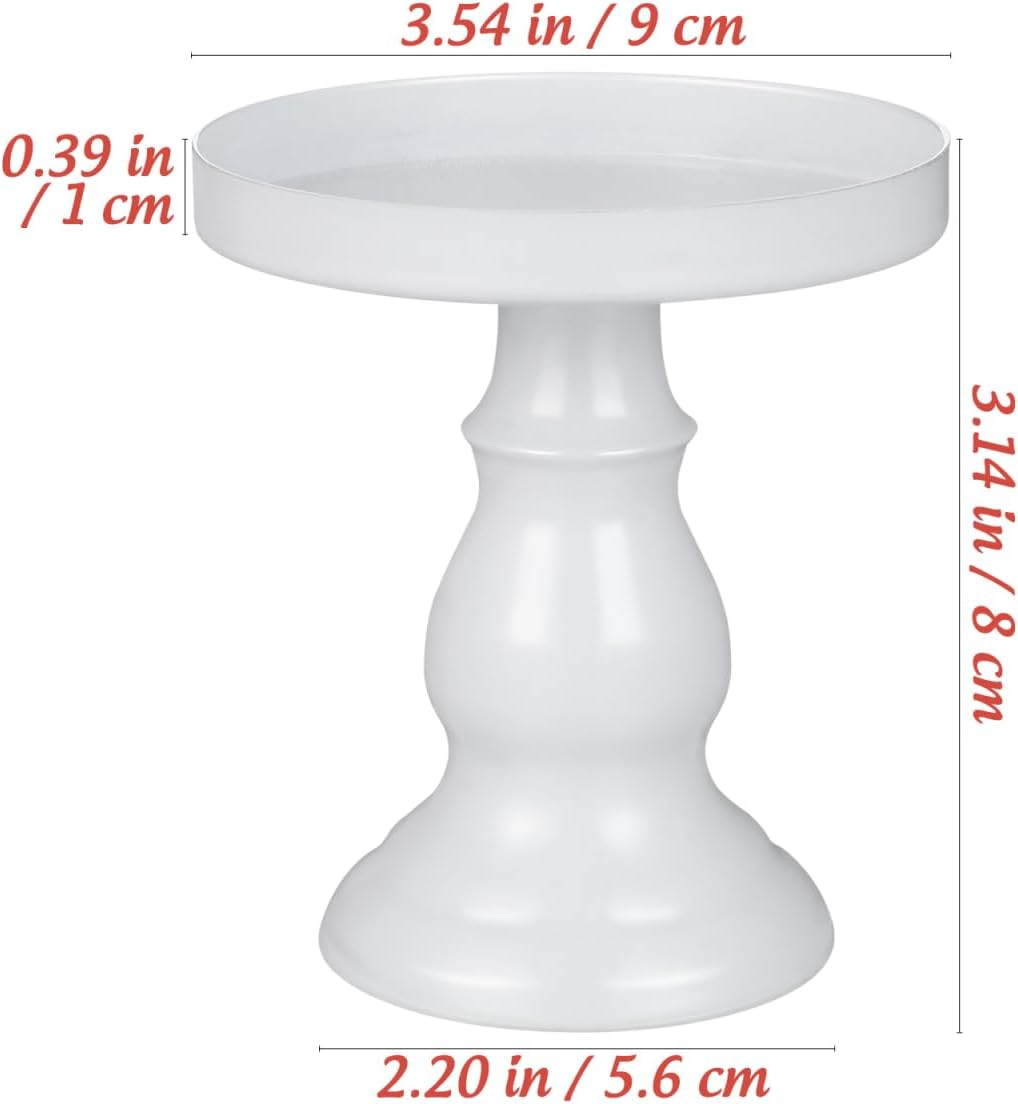 jojofuny Mini Cake Stand, 3.5 Inch Pedestal Dessert Tray | Compact display plate for cupcakes, pastries, candies, candles, wedding tables, birthdays and party buffets