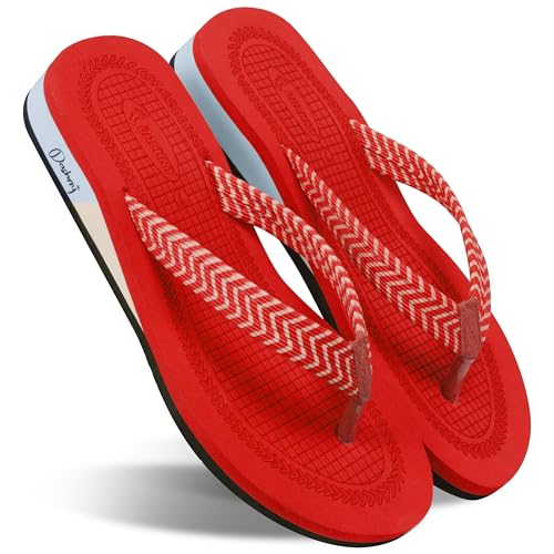 Image of Dashny Women's (1436-1434) |Extra Super Soft Comfortable Slippers |Red Brown Casual Slides Slippers