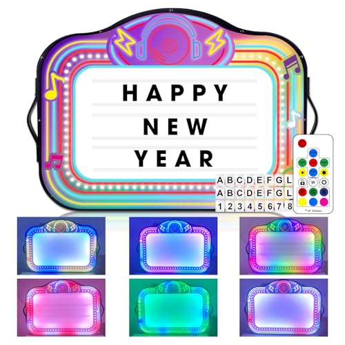 Presentador de botellas de letras LED, letrero de servicio de botella VIP con 4 juegos de letras y kit de 2 números, cambio de color RGB para discoteca, bar, decoración del hogar, fiestas de