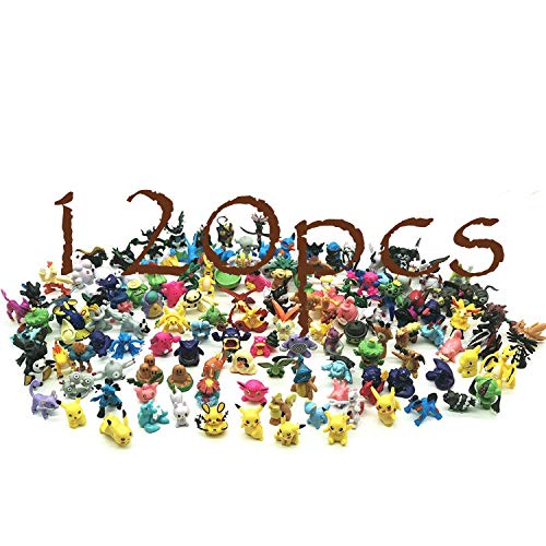 JIM - 120 pcs pokémon Figuras,Figura de Pokemon Adecuado para Fiestas, Regalos, fanáticos de Pokémon