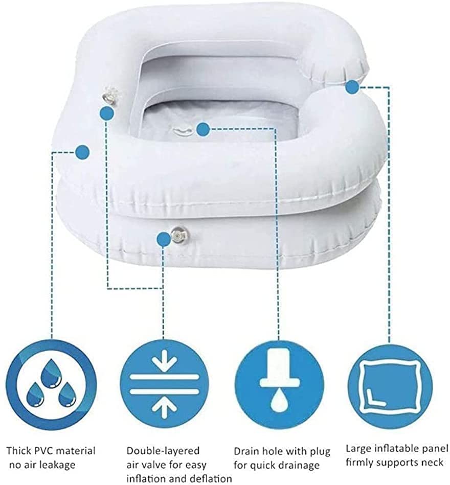 Évier de lavage gonflable portable avec vidange rapide pour le lit