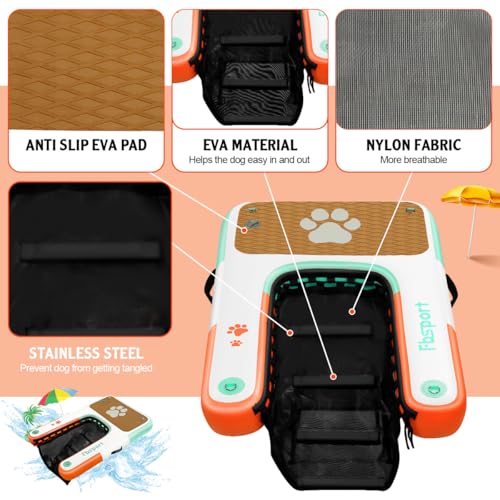 image for FBSPORT Inflatable Dog Boat Ramp Floating Dock Water Ramp Ladder for P