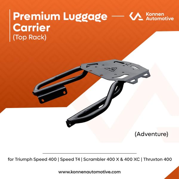 Image of Premium Luggage Carrier | Top Rack | Luggage Rack Compatible with Triumph Speed 400 |Speed T4 | Scrambler 400X | Scrambler 400XC | Thruxton (TOP Rack - ADV)