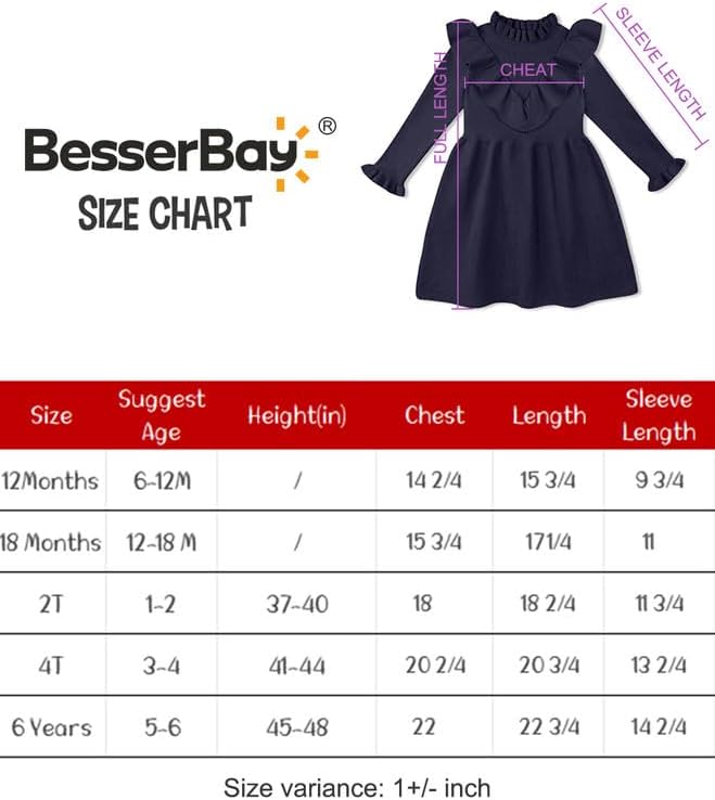 Miniatura 6 de BesserBay Vestido de punto acanalado con ribete de volantes para niñas de 6 meses a 6 años