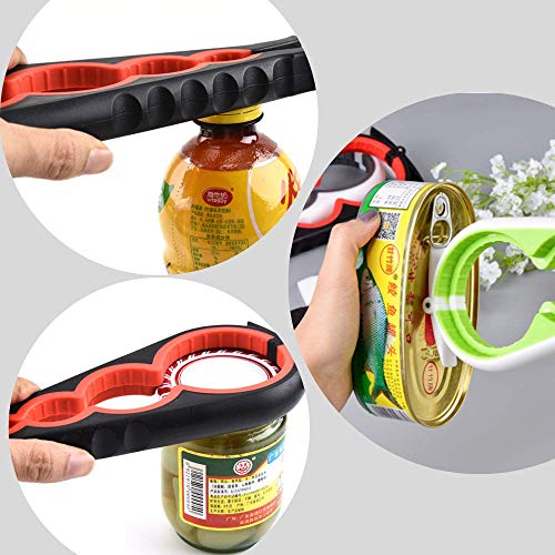 Denzus Jar Opener Bottle Opener Multi Kit 6 In 1 Opener, 5 In 1 Can Opener, Bag Opener, Lid Twist Grips, Best Kitchen Utensils For Children And The Elderly #TOP1
