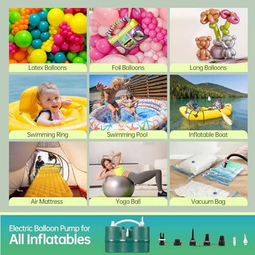 Image of Bezente 3-in-1 Air Balloon Pump Electric Inflator Blower Machine | Dual-Balloon Inflation, All Balloons, Yoga Ball, Air Mattress, Swimming Ring, Inflatable Boat, Vacuum Storage Bag