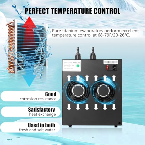 Image of 79-Gallon Aquarium Chiller,1 /3 HP Chiller, Ultra-Quiet Energy-Saving Cooling System, Suitable for Saltwater and Freshwater Fish Tank - Ideal for Aquatic Plants Axolotl