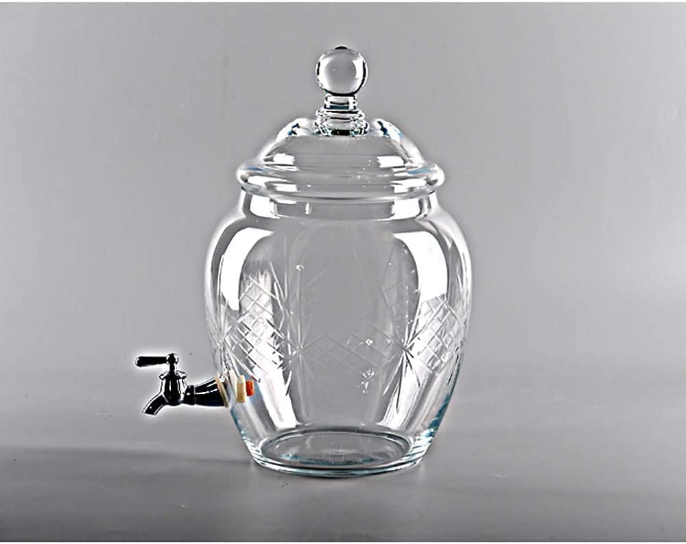 Dispensador de Cerveza, Cubo de Cerveza 6L/10L Dispensador de Bebidas | con Boquilla Easy Flow | Soporte Metálico | Cubierta de Vidrio Vidrio Transparente (Color : 6l)