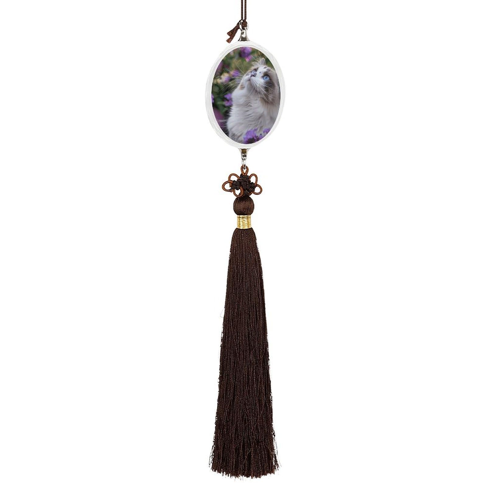 Crystal Car Pendant Charms Ellipse Crystal Rear View Mirror Charms In The Garden Auto Hanging Interior Ornament Pendant Car Interior Accessories for Women Men Auto Decor