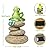 Ovewios Solar Garden Statues Outdoor Frog Decor, Garden Sculptures Stones Solar Statue Novelty Yoga Frog Figurine Decoration for Patio Yard Porch Art Home Decor
