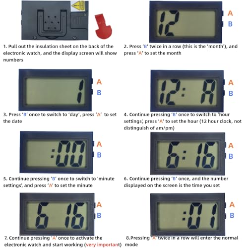 Image of Shudyear Small Digital Clock, with Jumbo LCD Time & Day Display,Mini Automotive Small Digital Clock Battery Operated for Desktop Nightstand Pocket Car Truck Dashboard & Air Vent (1, Black)