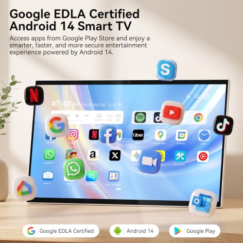 Image of GKG 27 inch Portable TV with Touch Screen Android Smart Display, 1080P