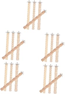 Mipcase 20 Pçs Vara De Garra De Pássaro Trens De Madeira Pequenos Brinquedos De Pássaros Periquito Suporte De Trem De Pássaros Suporte De Papagaio Gaiola De Pássaro De Madeira Poleiro