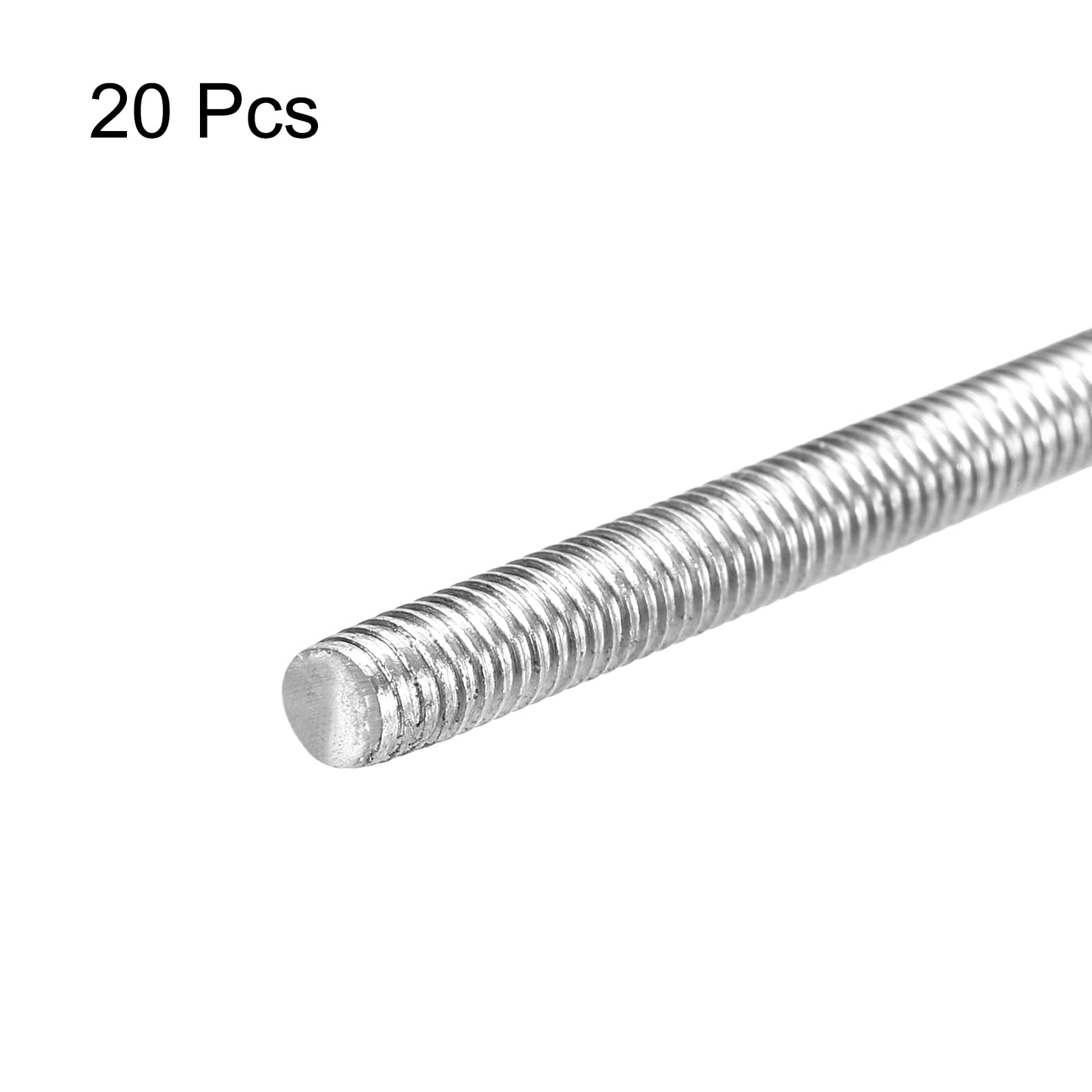 QUARKZMAN 20 Stück Gewindestange M4 x 100mm Vollgewindestangen 0.7mm Gewindesteigung 304 Edelstahl Gewindestifte Rechtsgewinde Gewindestab Stiftschrauben für Möbel Maschinenmontage
