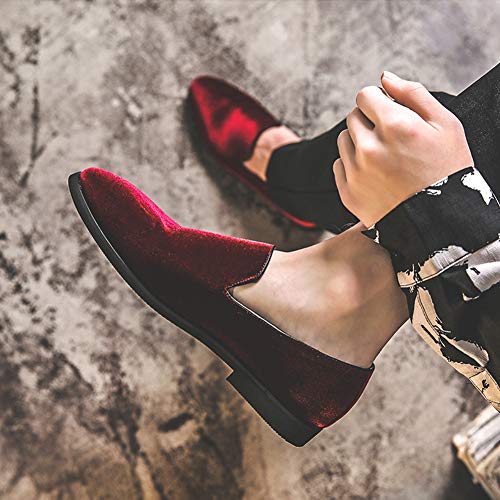 Image of FLQL Men's Luxury Penny Loafer Slip-On Velvet Shoes Party Dancing Shoes Suede Wedding Shoes Plus Size 7-13