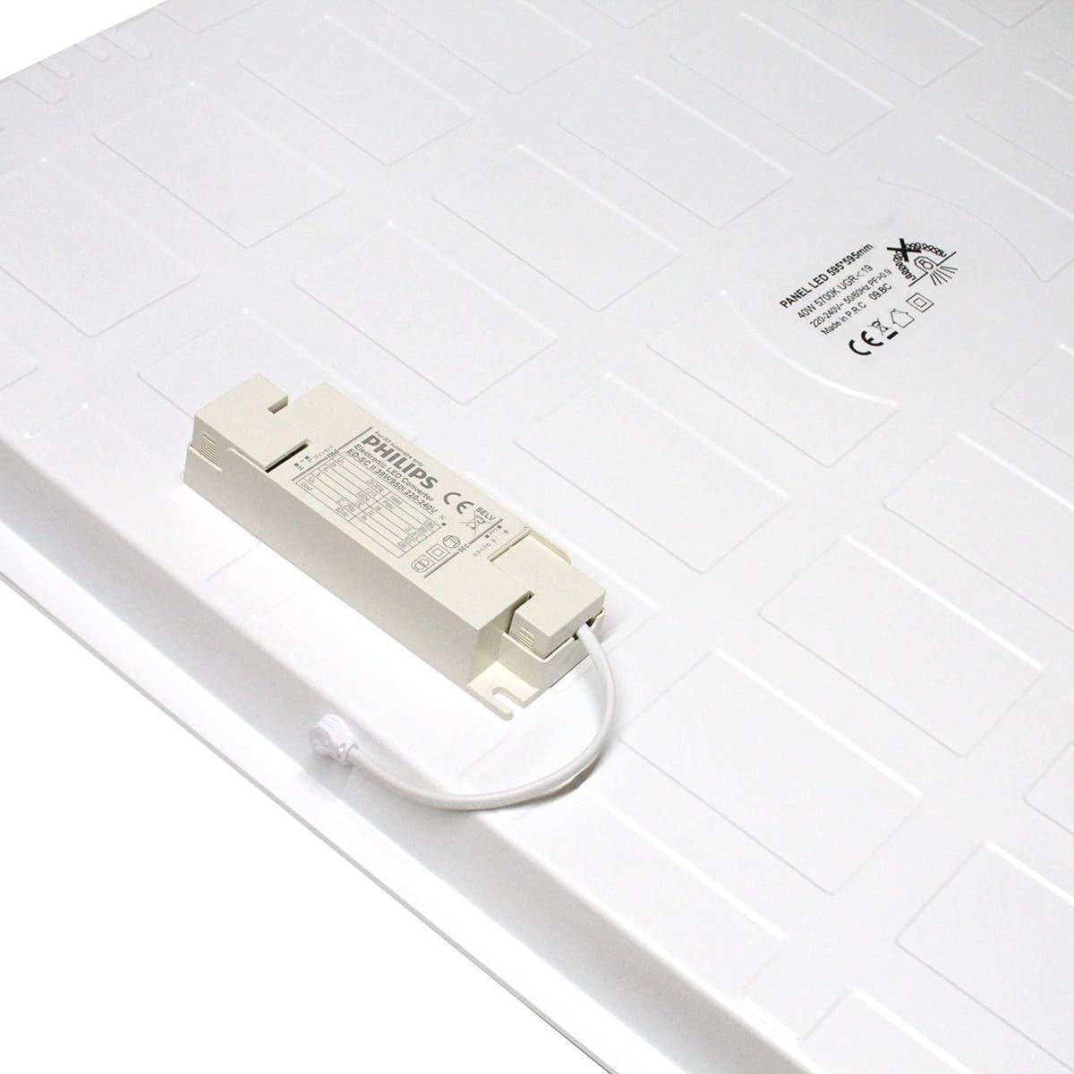 COUSON Panel LED 40W 595mm X 595mm Incluido Transformador Philips,Pack 5 Unidades (Blanco Neutro 4000k)