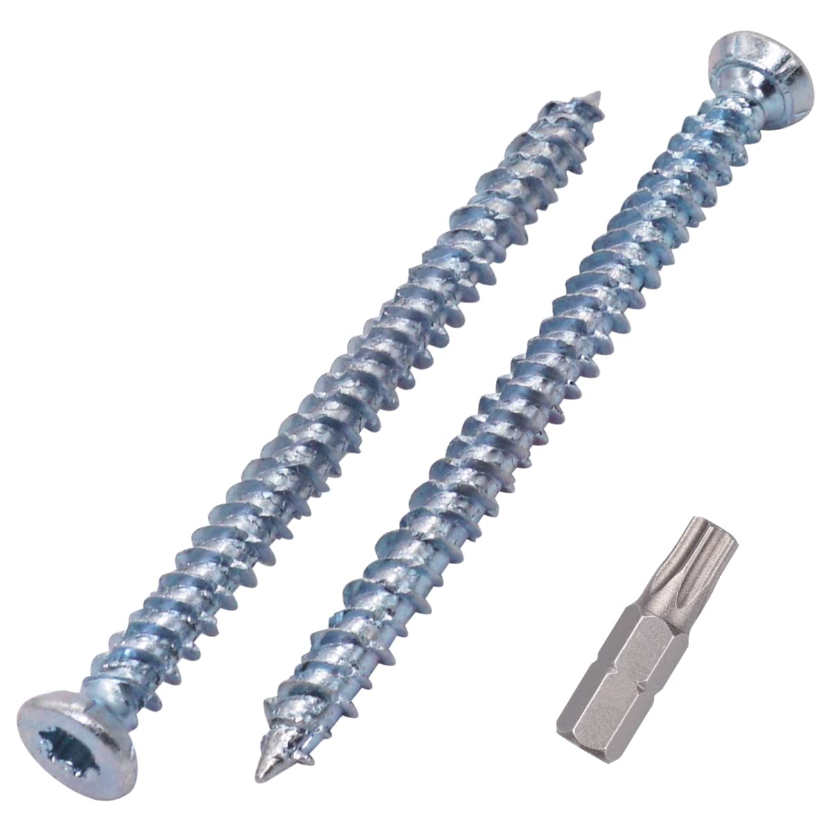 SKIR'CO (50 Stück) Betonschrauben, verzinkt 7,5 x 92 mm Senkkopf, Mauerwerk Schrauben, Rahmen Befestigungsschraube
