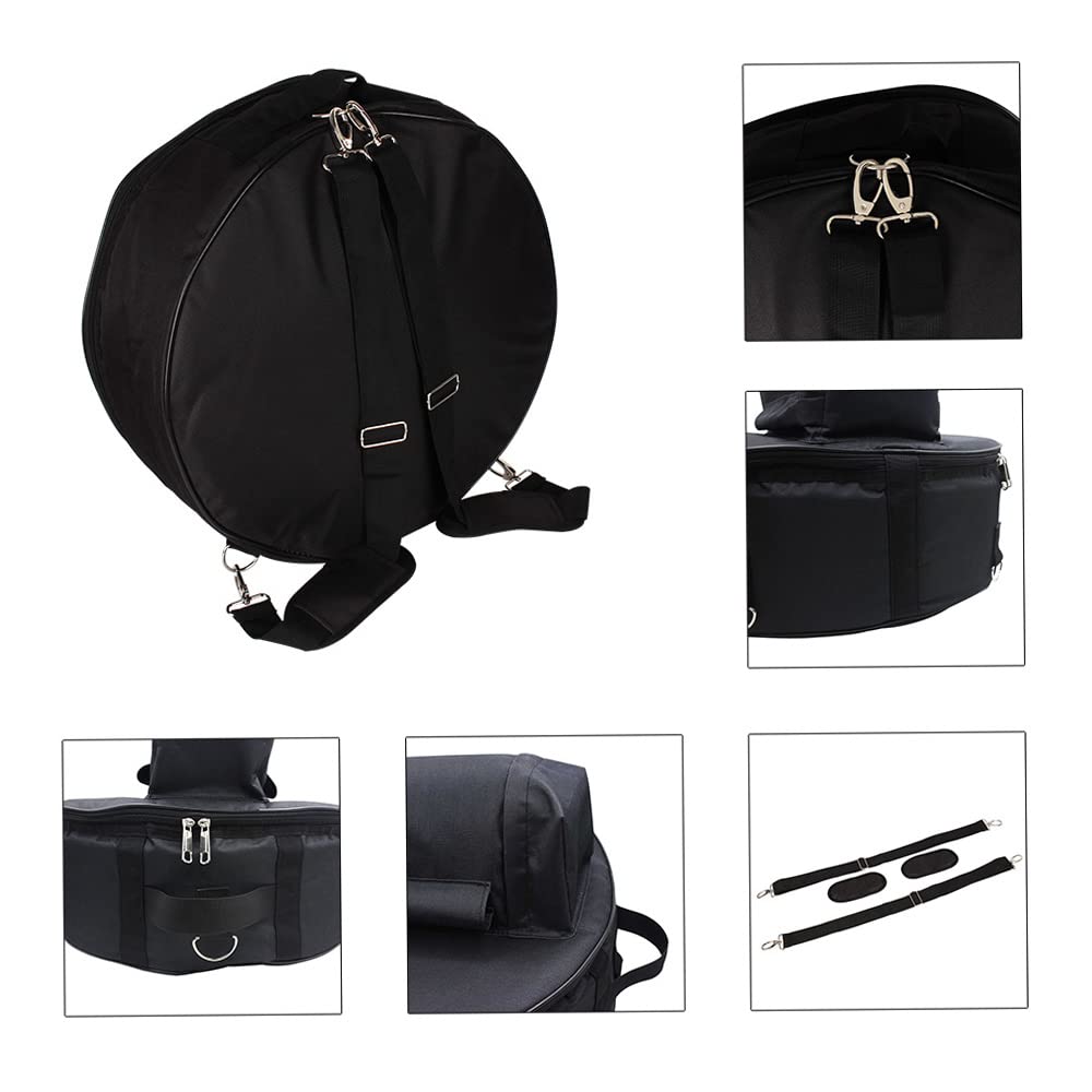 HUIOP Durable 35,5 cm Trommeltasche, Rucksack mit Schultergurt, Außentaschen, Trommeltasche