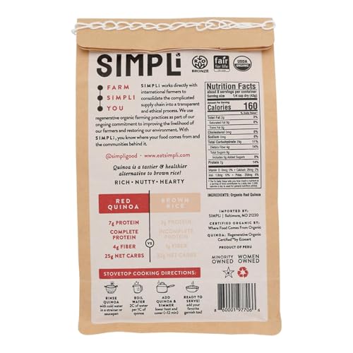 SIMPLi Regenerative Organic Certified Red Quinoa, 12 OZ (1-Pack) - image 3