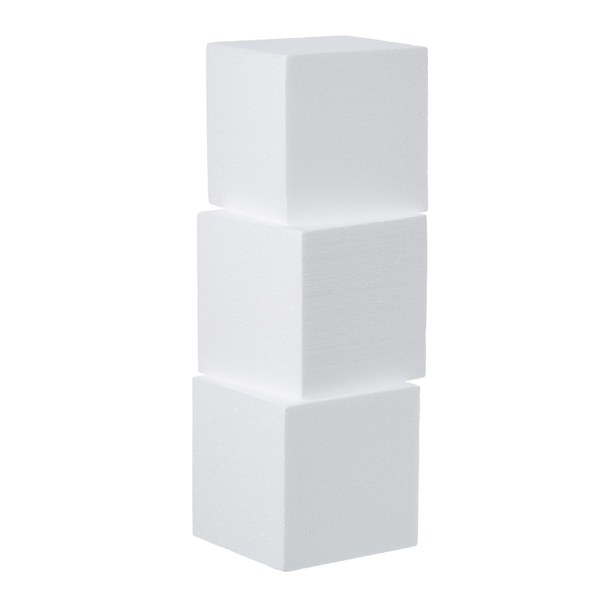 Crafare Paquete de 3 bloques de espuma para manualidades, cubos cuadrados de espuma de poliestireno de 5 x 5 x 5 pulgadas, para proyectos escolares, esculturas, arreglos florales, modelado y centros