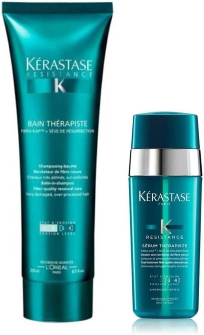 Kerastase Resistance Bain Therapiste Şampuan 250 ml ve Resistance Serum Therapiste Saç Serumu 30 ml, Unisex, Set