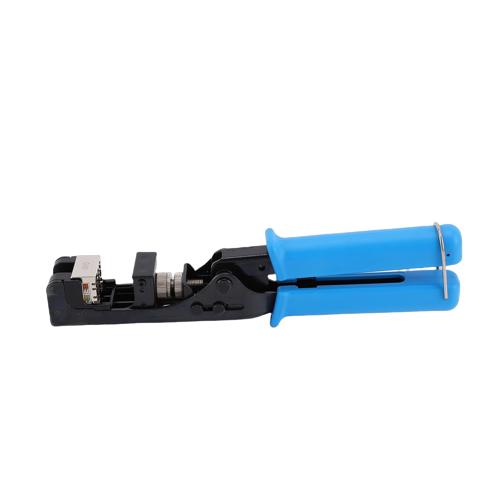 Eujgoov Crimpadora Universal de Cable de Red con Ergonómico, Herramienta de Punzonado de Profundidad Ajustable para CAT5 CAT6, Jacks de 90 y 180 Grados