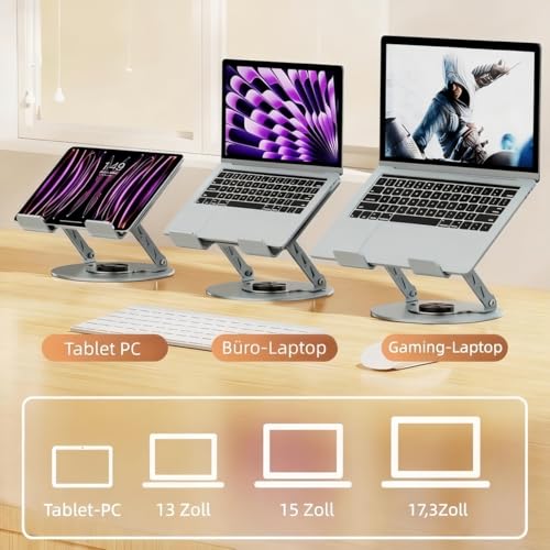 Support ordinateur portable réglable hauteur et rotatif 360 - 3