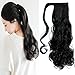 Produktbild Clip in Extensions Pferdeschwanz Haarteil Schwarz Gewellt Ponytail Extensions günstig Haarverlängerung 24"(60cm)-135g