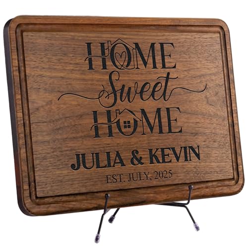 Personalized Home Sweet Home Cutting Board Gift for New Homeowners, Custom Engraved Home Decor Gift for Housewarming, Wedding, Newlywed, New Couples, New Neighbor, Real Estate Closing Gift 2026