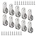 XPOOS 10 Pièces Supports pour Tubes De Penderie avec 20 Vis, Nickelé Support Tringle à Vêtements, Penderie Supports Fixation Ovales en Alliage De Zinc, pour Tringle De Penderie