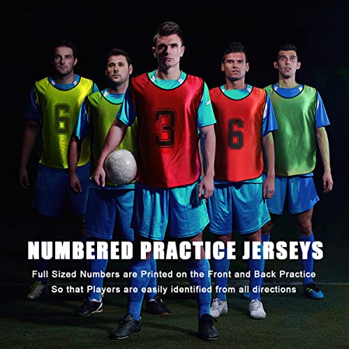 24 Pcs Soccer Practice Vest, Lightweight Numbered Soccer Team Pen