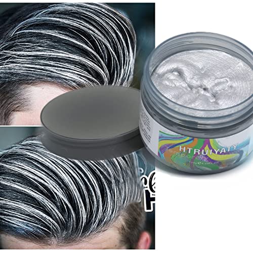 Foto von Grau Temporäre Haarfarbe Wachs Auswaschbar Frisuren Haarfarbe Bunt Für Männer Frauen Halloween Cosplay Haarwachs