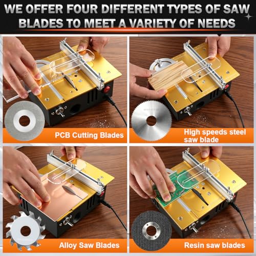 image for Nicklaua Mini table Saw,mini Table Saws for Crafts,Dual Motors & Switc