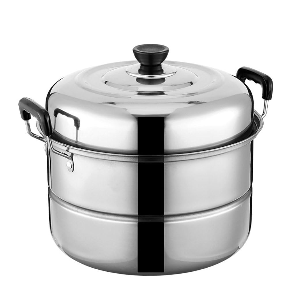 Cuiseur vapeur à poisson à deux couches en acier inoxydable épais pour cuisson saine