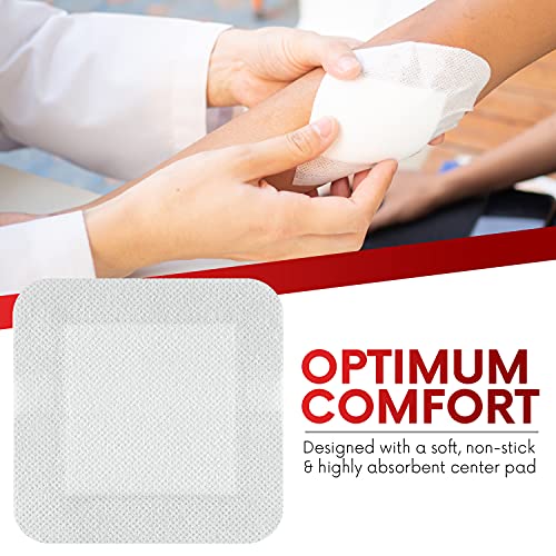 Healqu 9022944-30 Island Dressing - 4"X4", 30 Count - Bordered Gauze Sterile Individually Wrapped Gauze Pads, Water-Resistant, Non-Woven Backing - Soft And Breathable Wound Dressing thumb #4