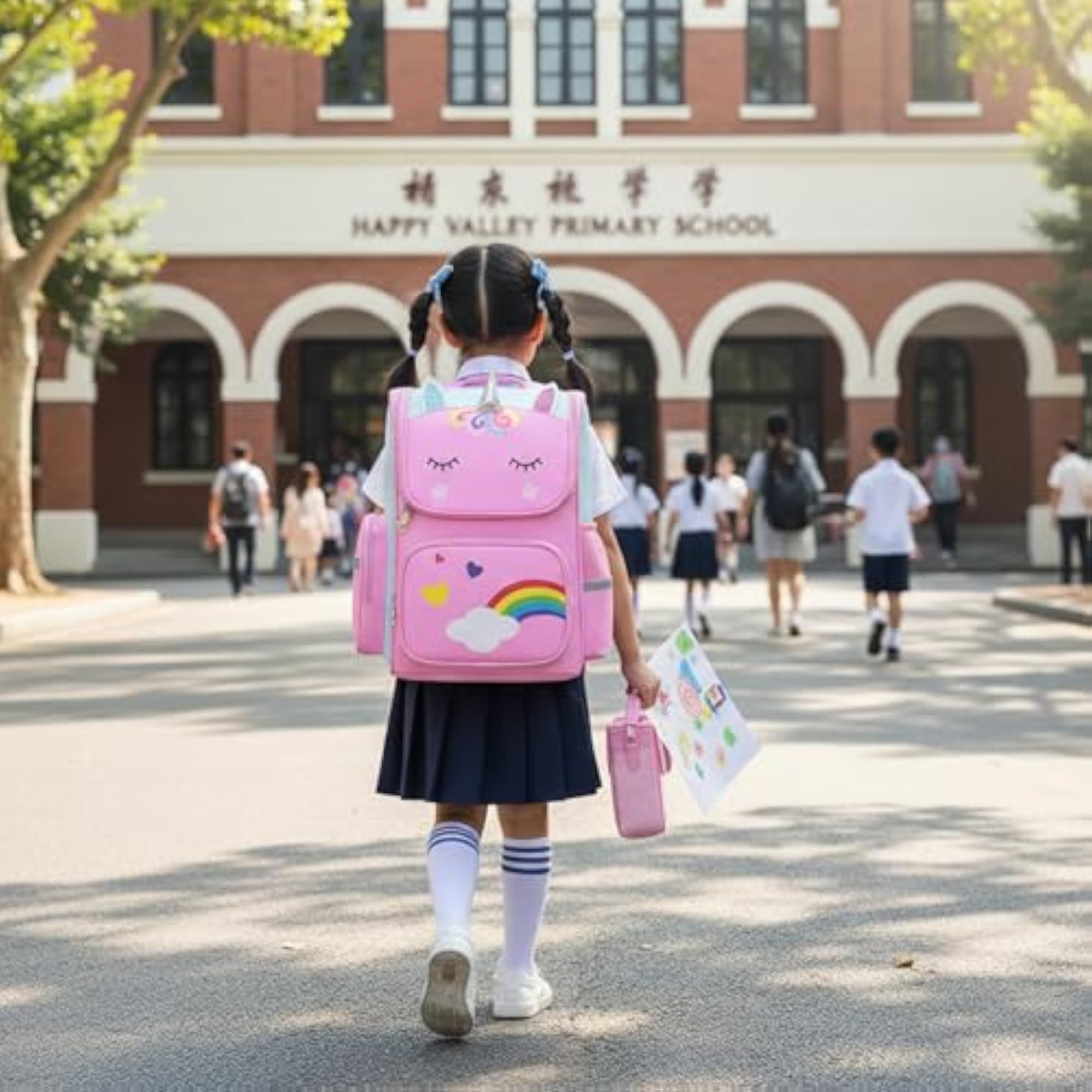 Kids' Cute Unicorn Design Lightweight Waterproof School Backpack
