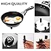 ZONETECH 12V Frying Pan with Glass Lid Portable Non-Stick 7.5-inch Stay-Cool Handles, Rapid Heat Up, Perfect For Camping, Picnic and more