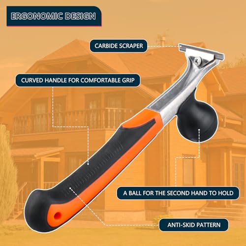 Premium Ergonomic Carbide Scraper Tool,2.5-inch,Heavy-Duty Paint Scraper, Wood and Floor Scraper for Removing Varnish, Glue, Rust, Paint, Resin, Dry Glaze, Stains, Putty, and Scratches - Image 4