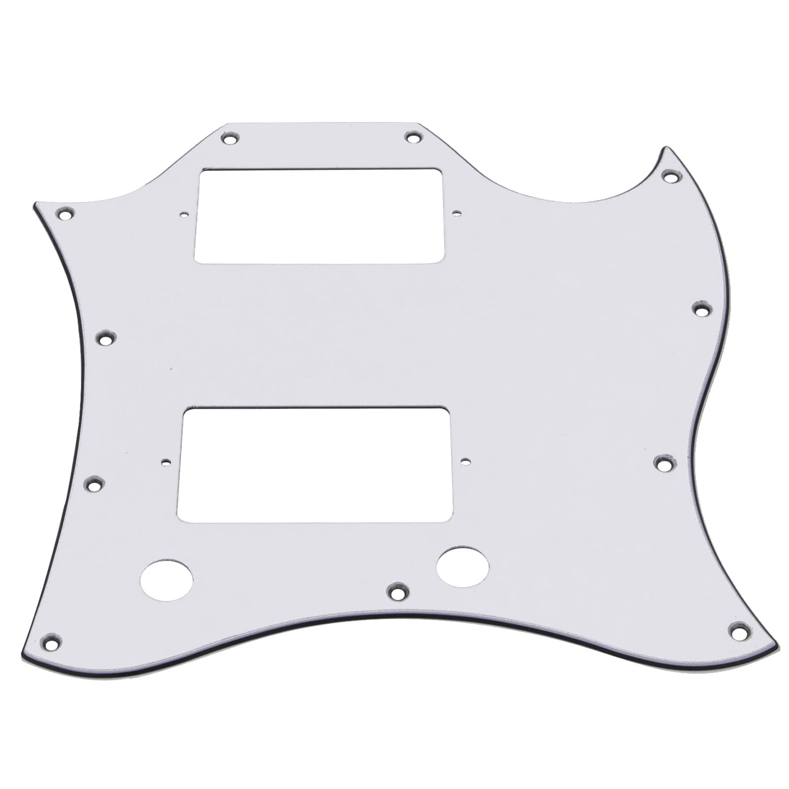 1Pcs Yootones 3Ply White Guitar Scratch Plate Full Face Compatible with SG Standard Style Guitar Pickguard (3Ply White)