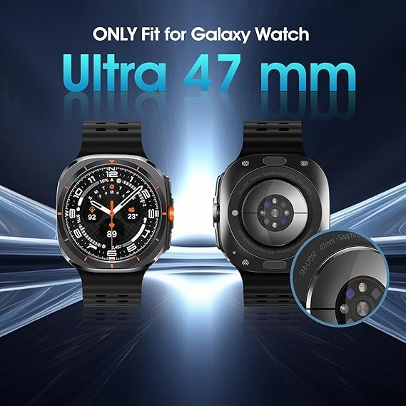 Image of GETSABLE No Gap Soft Silicone Sport Waterproof Breathable Adjustable Watch Band for Women Men Compatible with Samsung Galaxy Watch 7|8 Ultra|Ultra 2 Strap 47mm (2024 /2025) - Black
