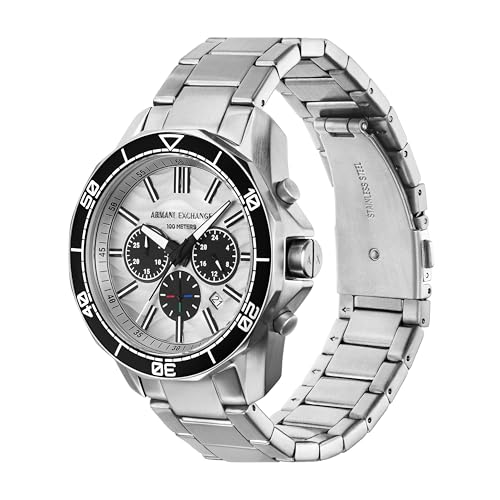 Image of Armani Exchange A|X Dive-Inspired Stainless Steel Watch for Men