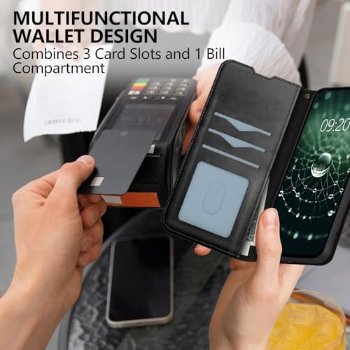 Étui iPhone 17 Air anti-rayures à rabat magnétique avec range-cartes